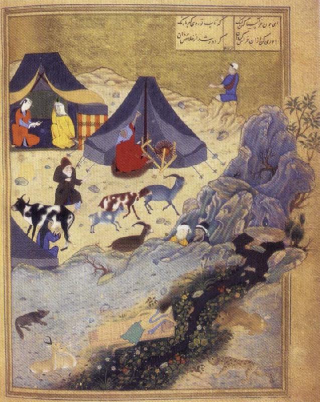 unknow artist The Death of Majnun on Layla's Grave,from the khamsa by Nazami china oil painting image